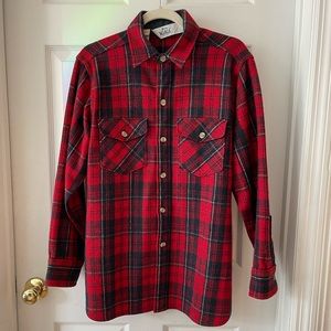 Mens Red And Green Flannel Shirt 